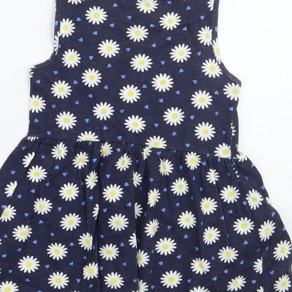 Primark Girls Blue Floral  Ball Gown  Size 2-3 Years