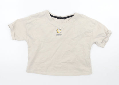 George Girls Beige   Cropped T-Shirt Size 8-9 Years