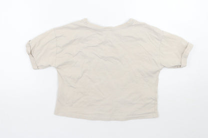 George Girls Beige   Cropped T-Shirt Size 8-9 Years