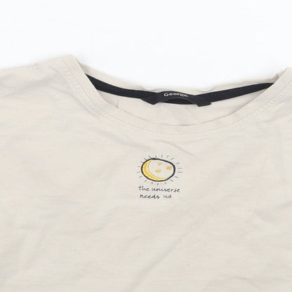 George Girls Beige   Cropped T-Shirt Size 8-9 Years