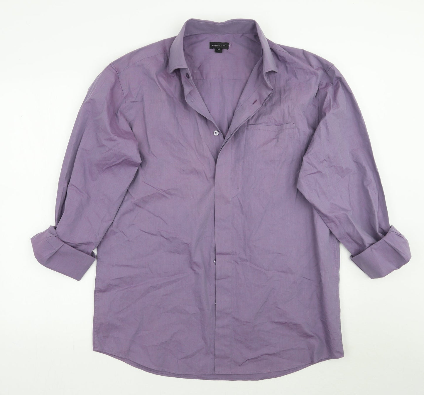 Mens UK Size M Florence & Fred Purple  Button-Up Long Sleeve Casual Shirt