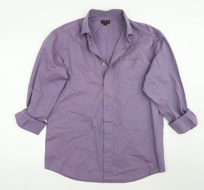Mens UK Size M Florence & Fred Purple  Button-Up Long Sleeve Casual Shirt