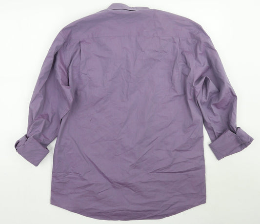 Mens UK Size M Florence & Fred Purple  Button-Up Long Sleeve Casual Shirt