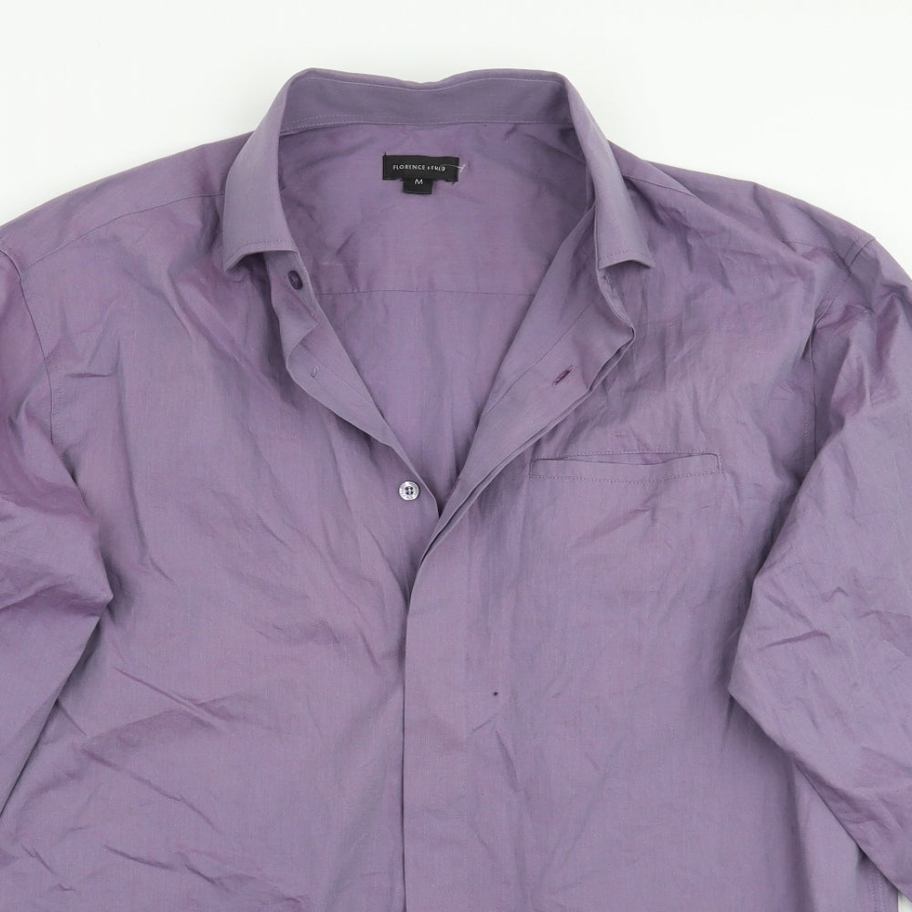 Mens UK Size M Florence & Fred Purple  Button-Up Long Sleeve Casual Shirt