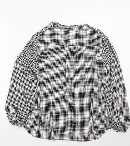 Papaya Womens White Check  Basic Button-Up Size 14