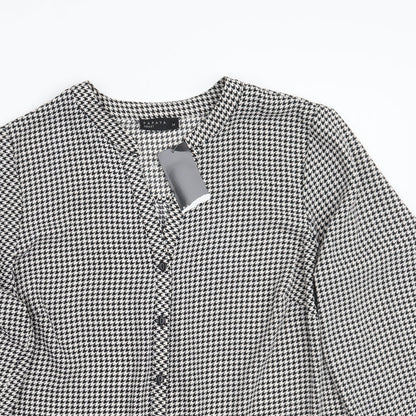 Papaya Womens White Check  Basic Button-Up Size 14