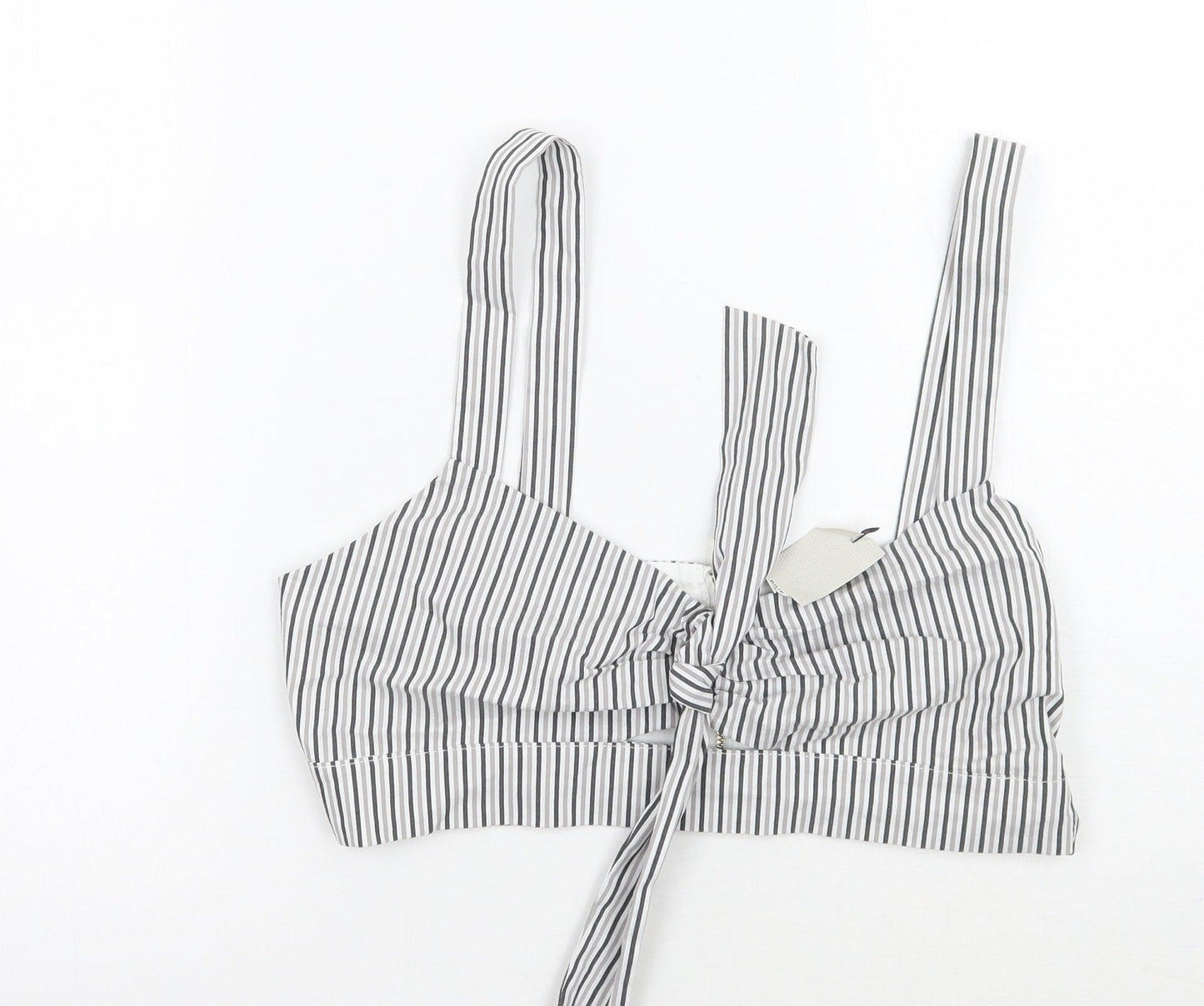 Womens UK Size 12 River Island Grey Cropped Tank
