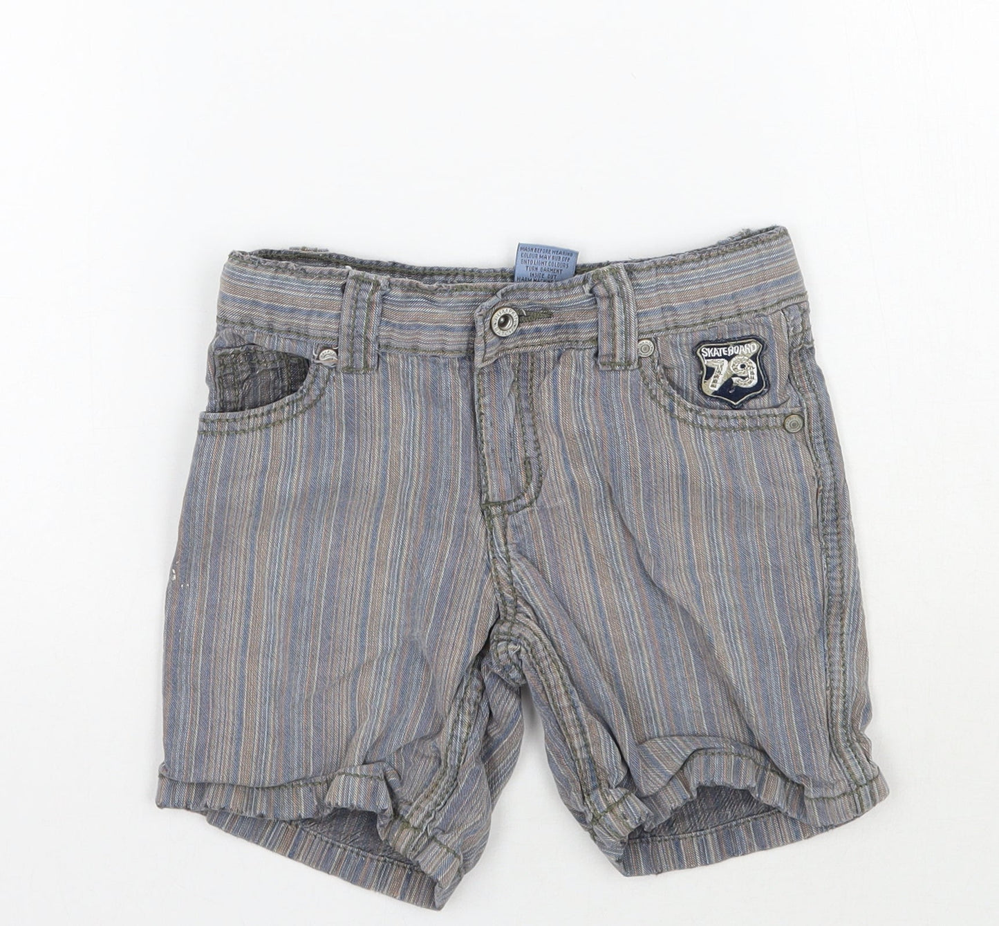 Pumkin Patch Boys Blue Striped  Cropped Jeans Size 12 Months
