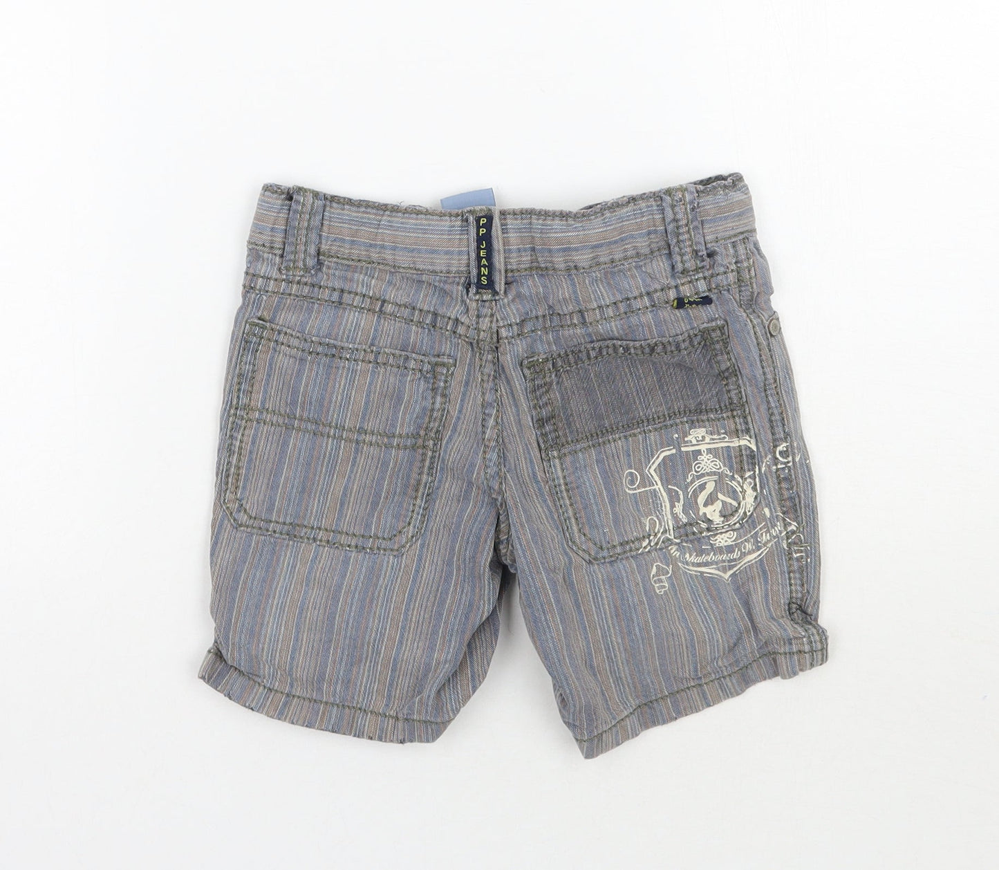 Pumkin Patch Boys Blue Striped  Cropped Jeans Size 12 Months