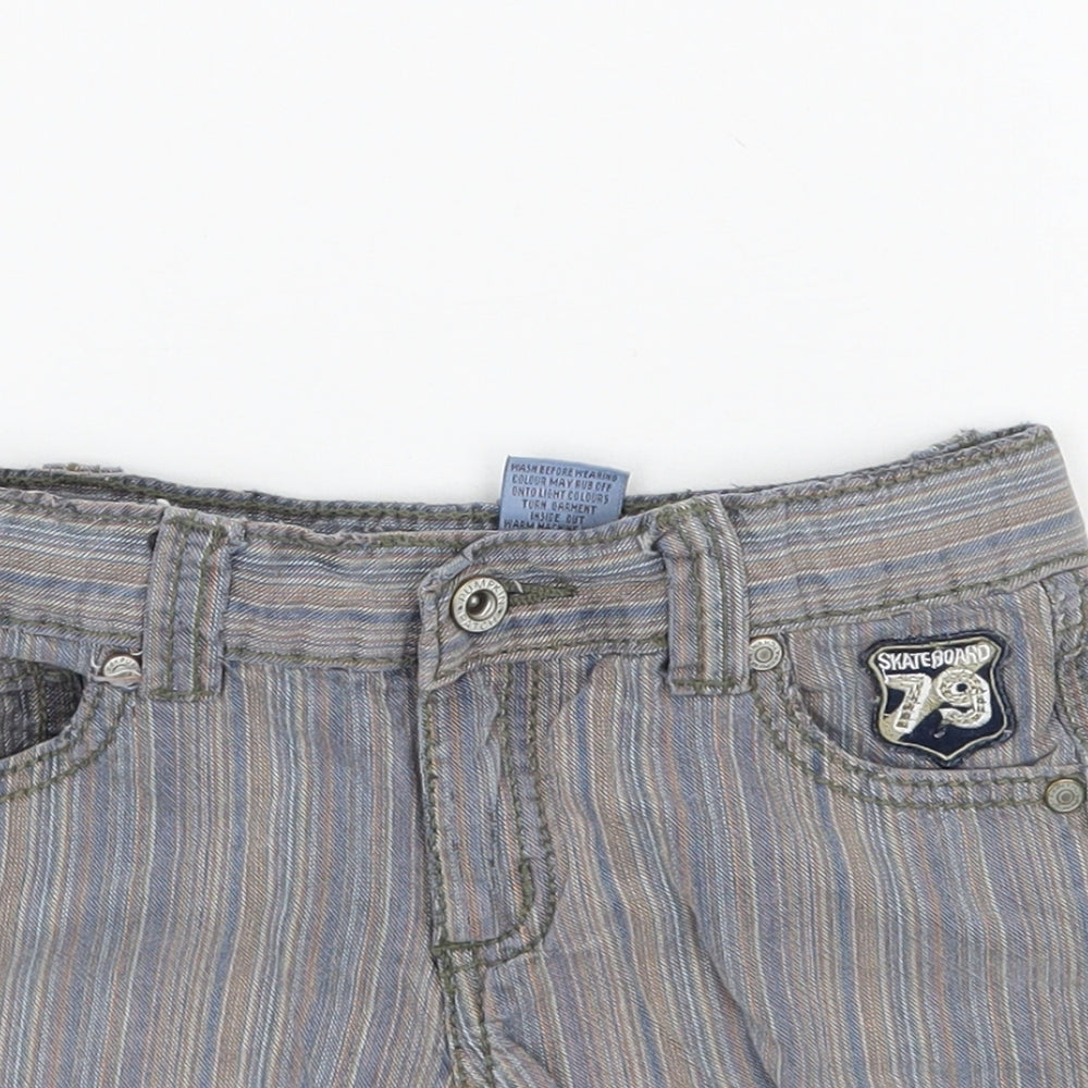 Pumkin Patch Boys Blue Striped  Cropped Jeans Size 12 Months