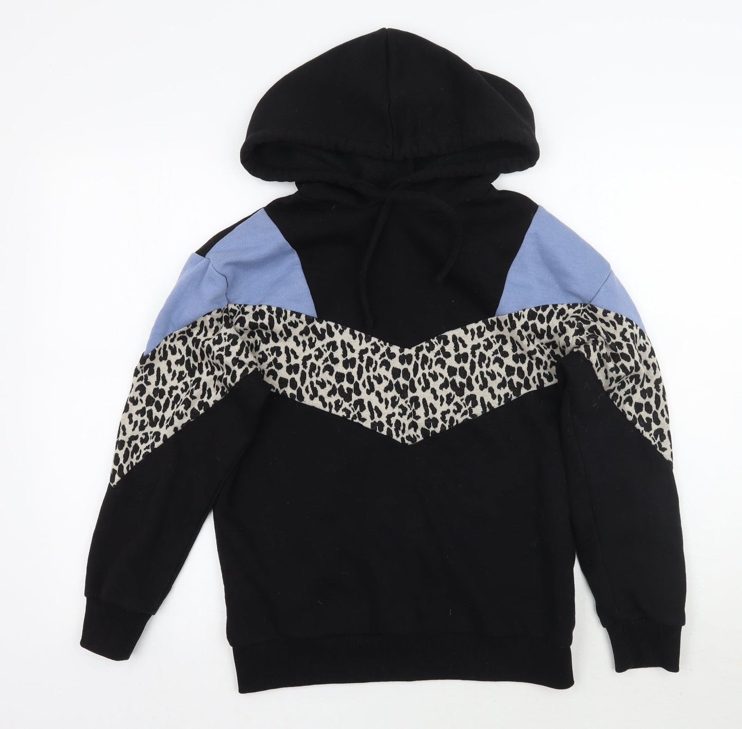 Matalan Womens Black Animal Print  Pullover Hoodie Size S