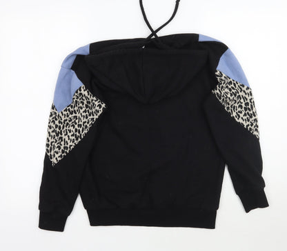 Matalan Womens Black Animal Print  Pullover Hoodie Size S