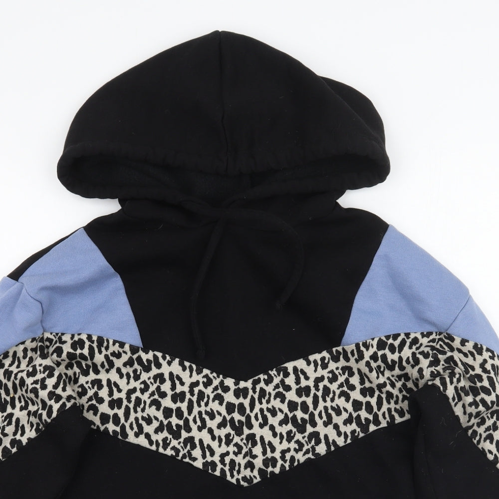 Matalan Womens Black Animal Print  Pullover Hoodie Size S