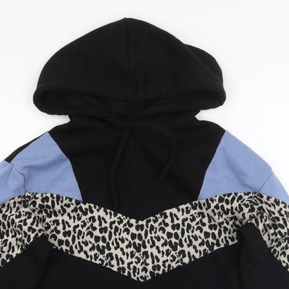 Matalan Womens Black Animal Print  Pullover Hoodie Size S