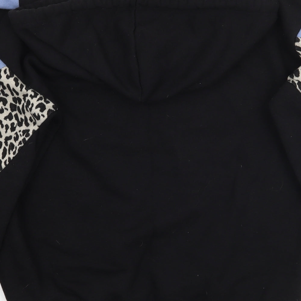 Matalan Womens Black Animal Print  Pullover Hoodie Size S