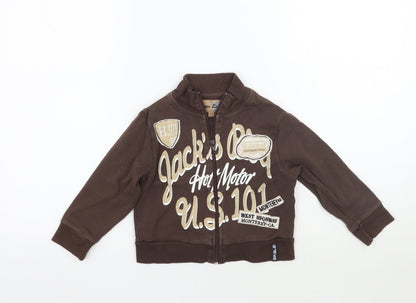 Additional front view of Flyers eagle boys’ brown jacket coat, size 3-4, years