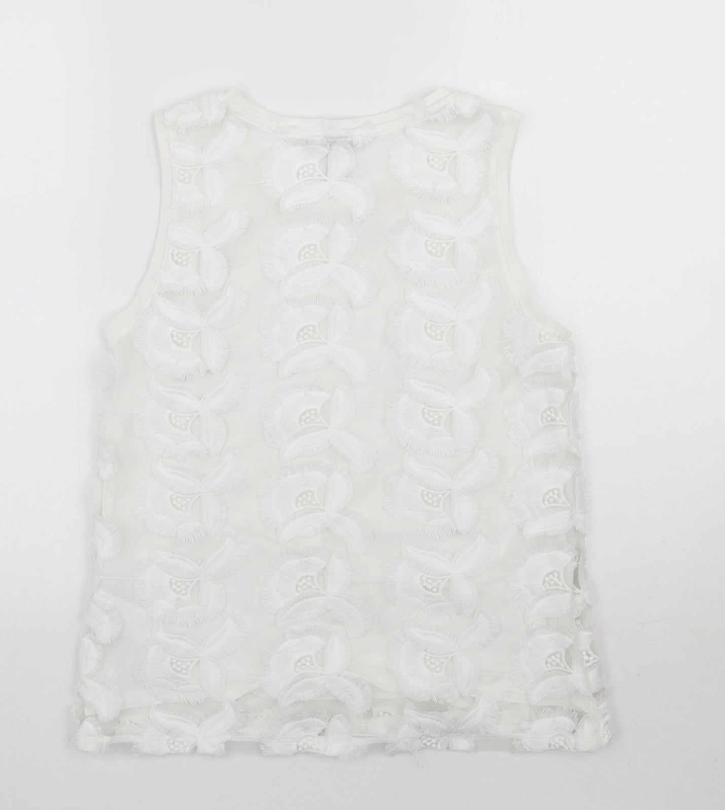 H&M Womens White Floral  Basic T-Shirt Size S