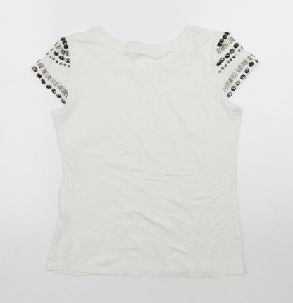 Womens UK Size S Capsule White Basic T-Shirt