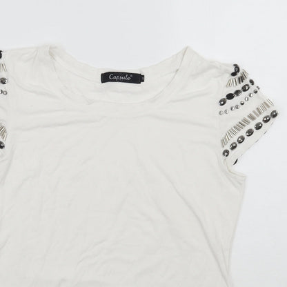 Womens UK Size S Capsule White Basic T-Shirt