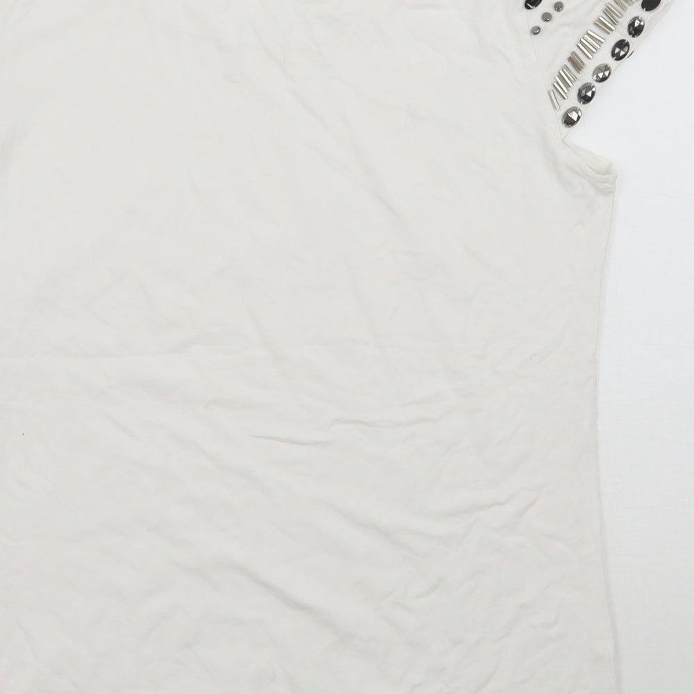 Womens UK Size S Capsule White Basic T-Shirt