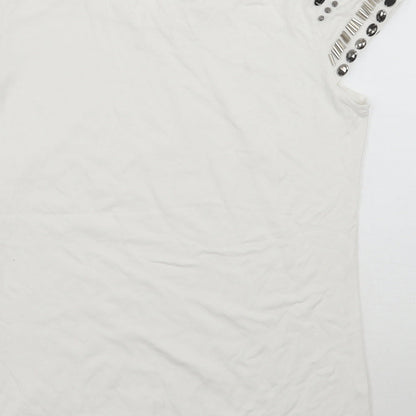 Womens UK Size S Capsule White Basic T-Shirt