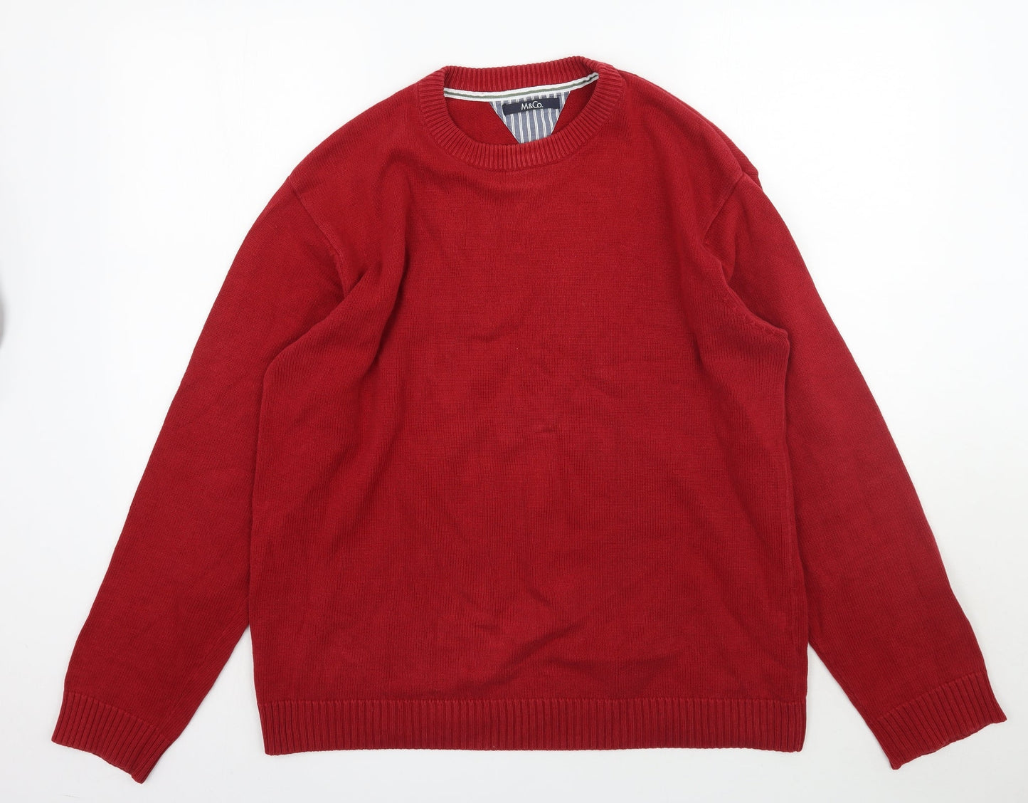 M&Co Mens Red   Pullover Jumper