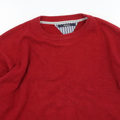 M&Co Mens Red   Pullover Jumper