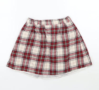 TU Girls Red Check  A-Line Skirt Size 3 Years