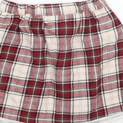 TU Girls Red Check  A-Line Skirt Size 3 Years