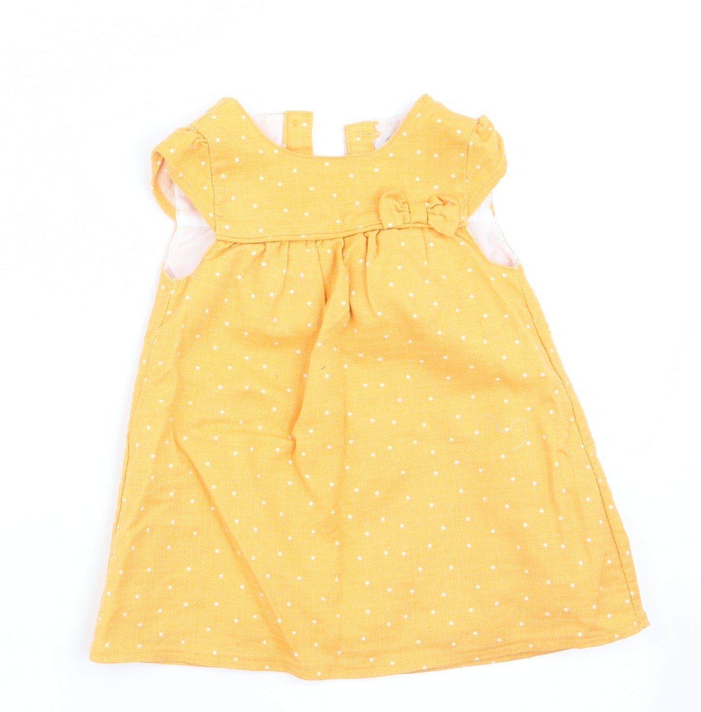 Primark Girls Yellow Polka Dot  A-Line  Size 9-12 Months