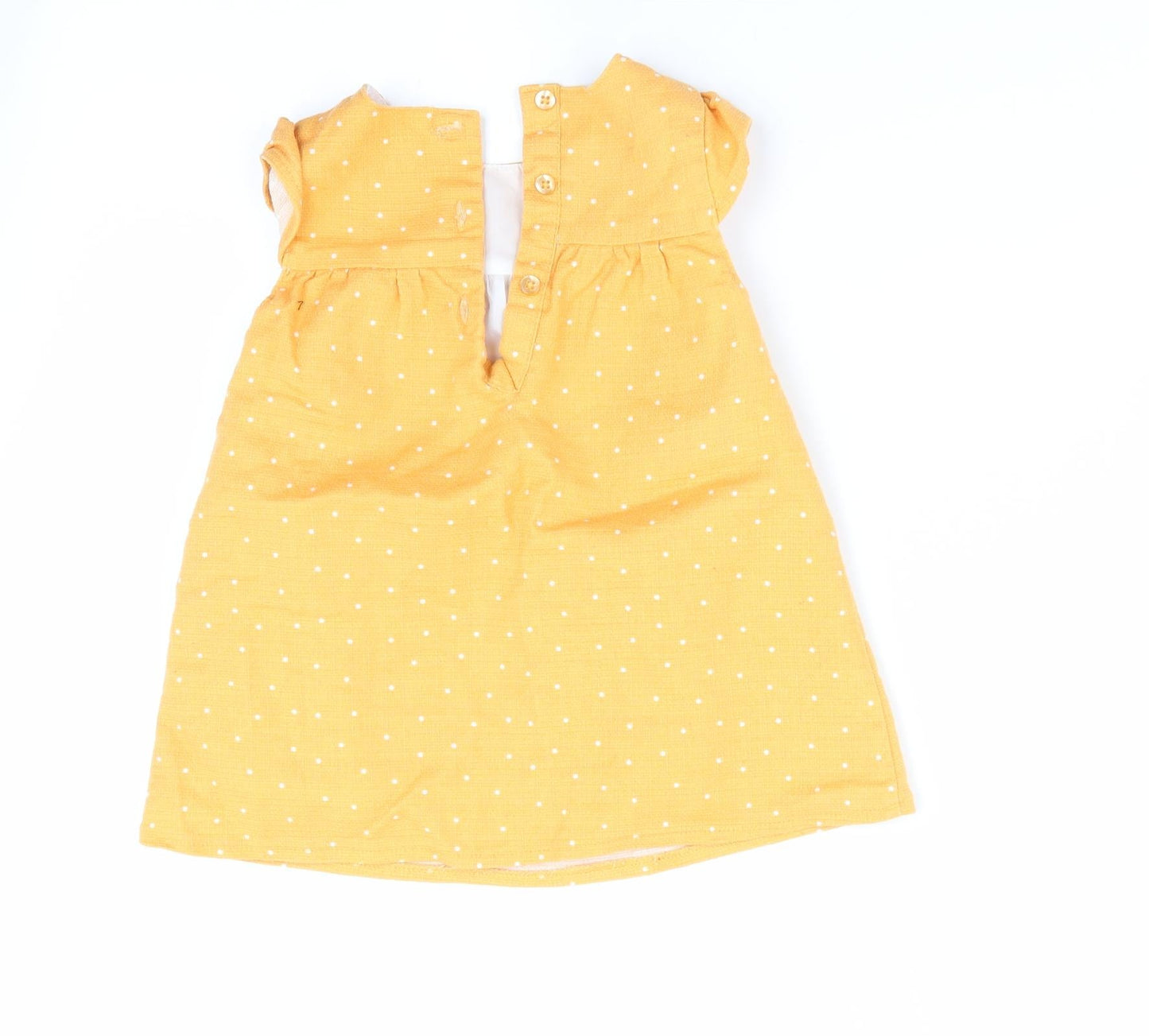 Primark Girls Yellow Polka Dot  A-Line  Size 9-12 Months