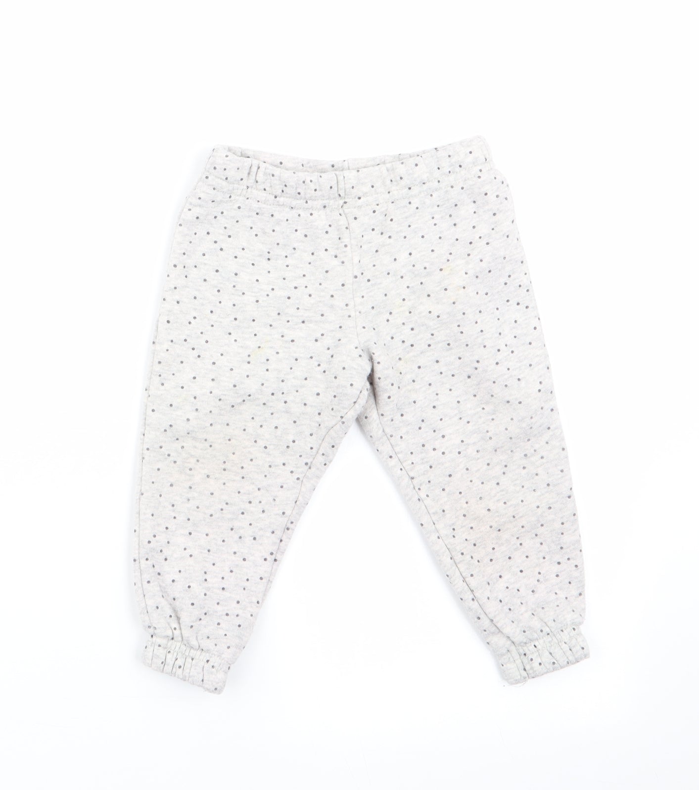 Primark Girls Grey Polka Dot  Jogger Trousers Size 9-12 Months