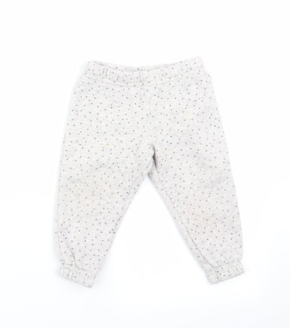 Primark Girls Grey Polka Dot  Jogger Trousers Size 9-12 Months