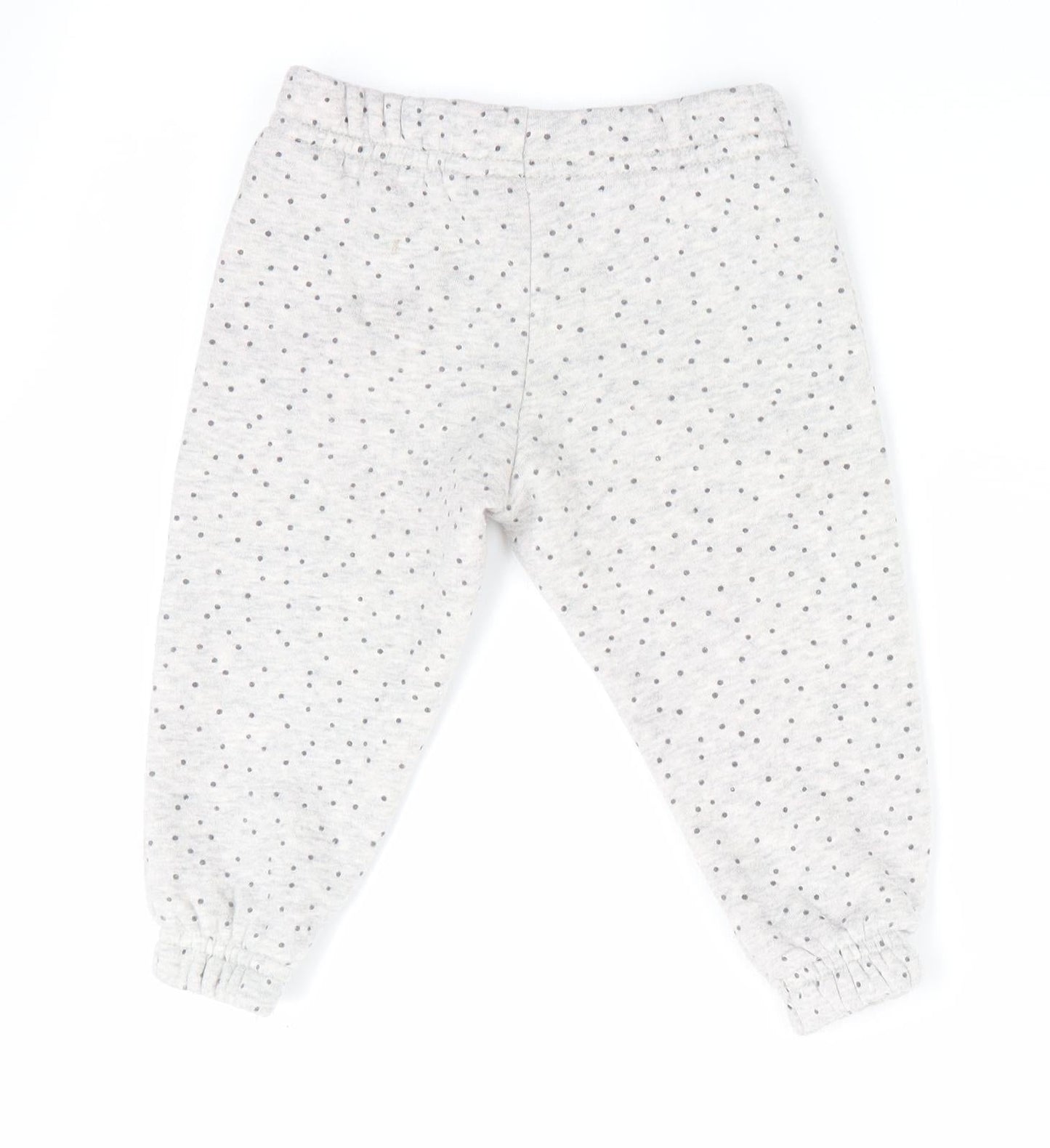 Primark Girls Grey Polka Dot  Jogger Trousers Size 9-12 Months