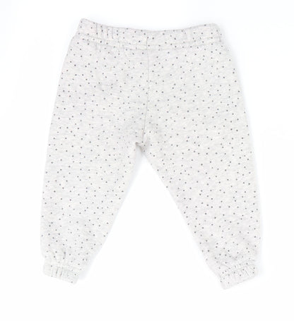 Primark Girls Grey Polka Dot  Jogger Trousers Size 9-12 Months