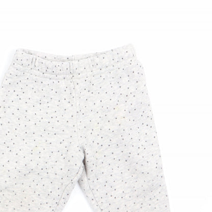 Primark Girls Grey Polka Dot  Jogger Trousers Size 9-12 Months