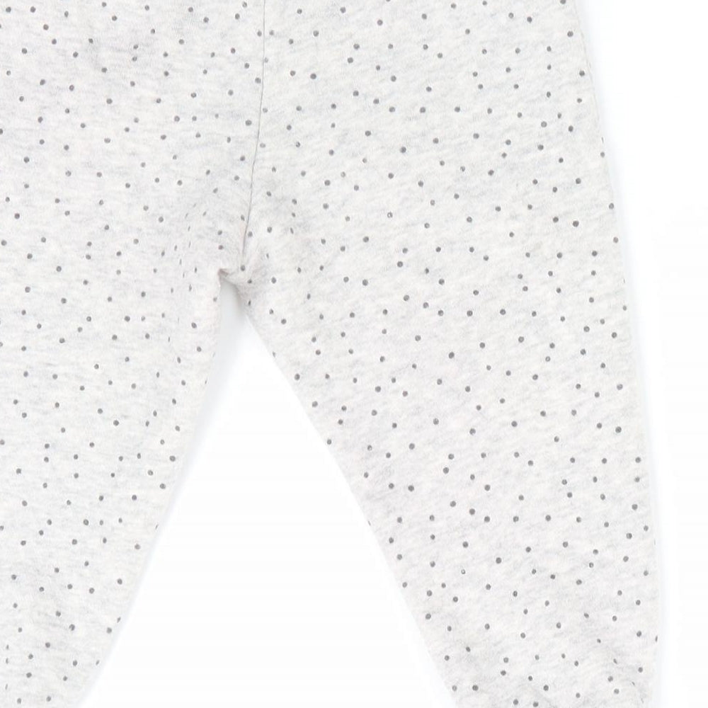 Primark Girls Grey Polka Dot  Jogger Trousers Size 9-12 Months