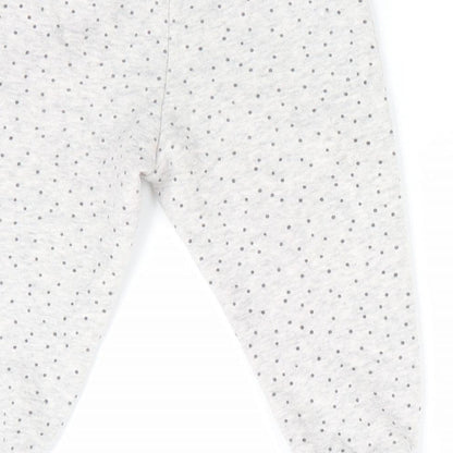 Primark Girls Grey Polka Dot  Jogger Trousers Size 9-12 Months