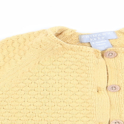 Primark Girls Yellow   Cape Jumper Size 6-9 Months