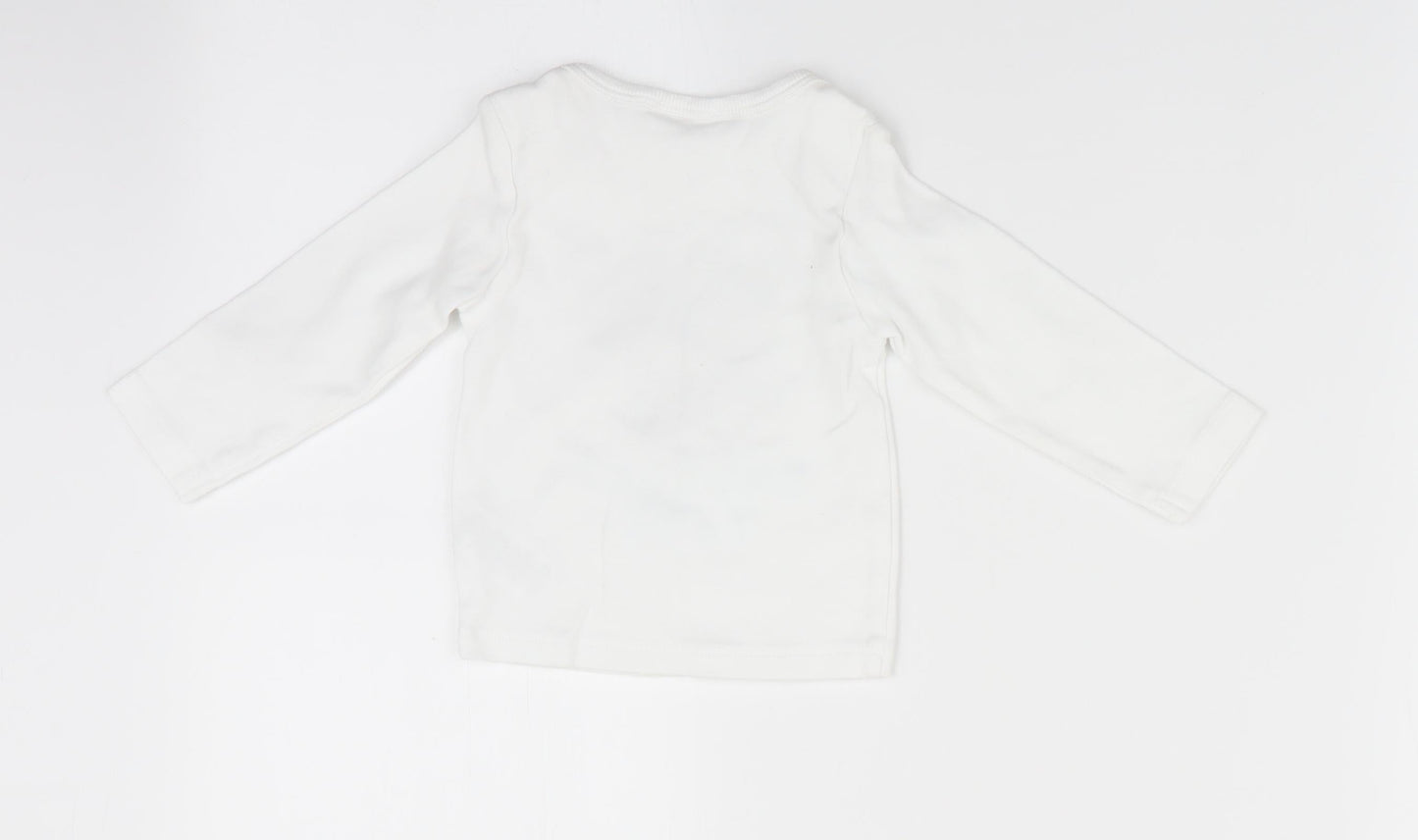 M&Co Boys White Animal Print   Pyjama Top Size 6-9 Months  - Snuggle Time