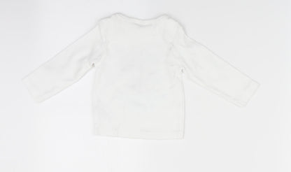 M&Co Boys White Animal Print   Pyjama Top Size 6-9 Months  - Snuggle Time