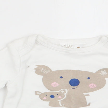 M&Co Boys White Animal Print   Pyjama Top Size 6-9 Months  - Snuggle Time