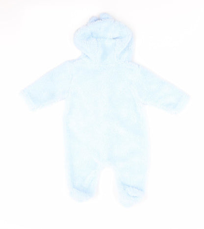 Little but Loud Boys Blue   Babygrow One-Piece Size 0-3 Months  - Ears on Hood Train Logo