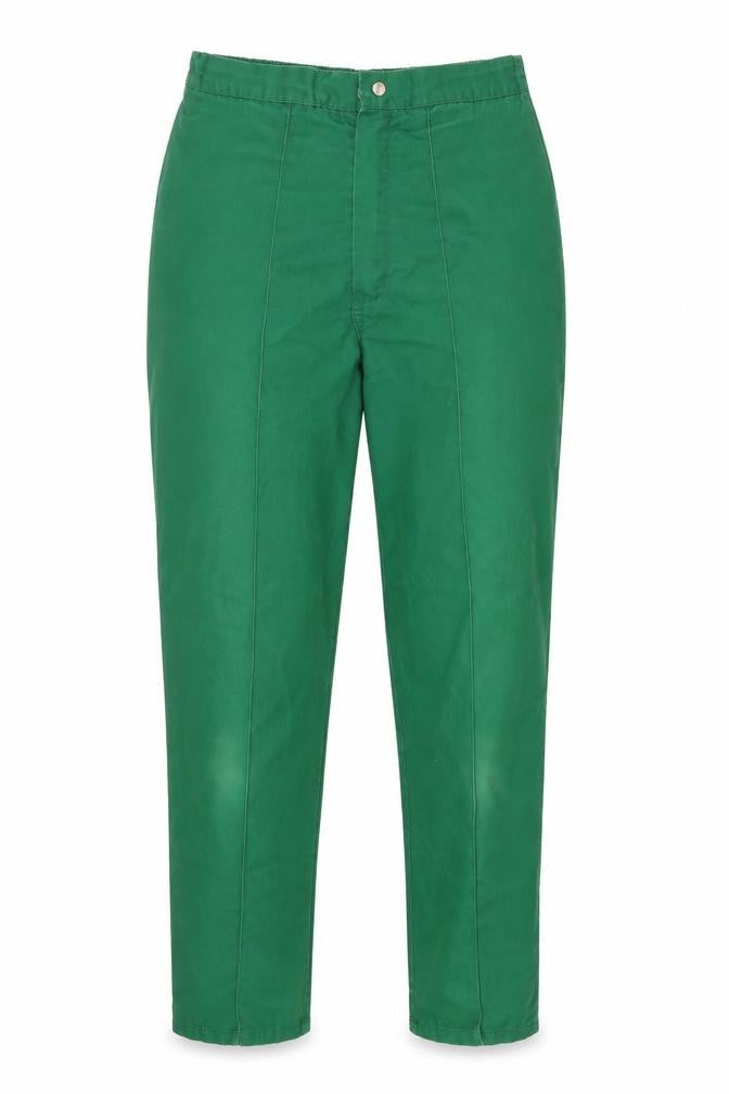 Front view of Alexander women’s green trousers, size UK 10, 31-inch leg - back elastication work trousers