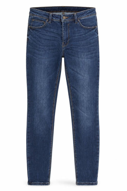 Front view of Denim Co women’s blue skinny jeans, size UK 4, 29-inch leg
