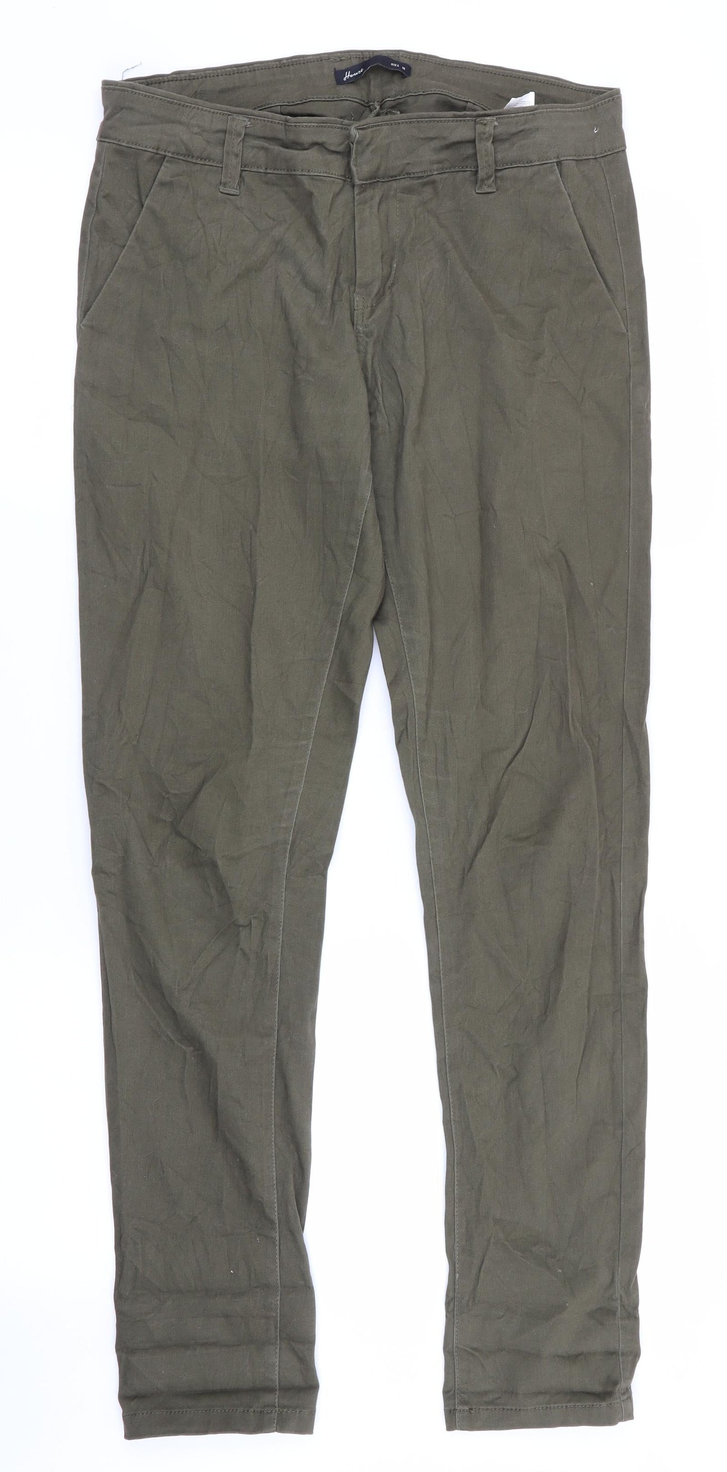 Womens UK Size M House Regular Fit Chino Green Trousers