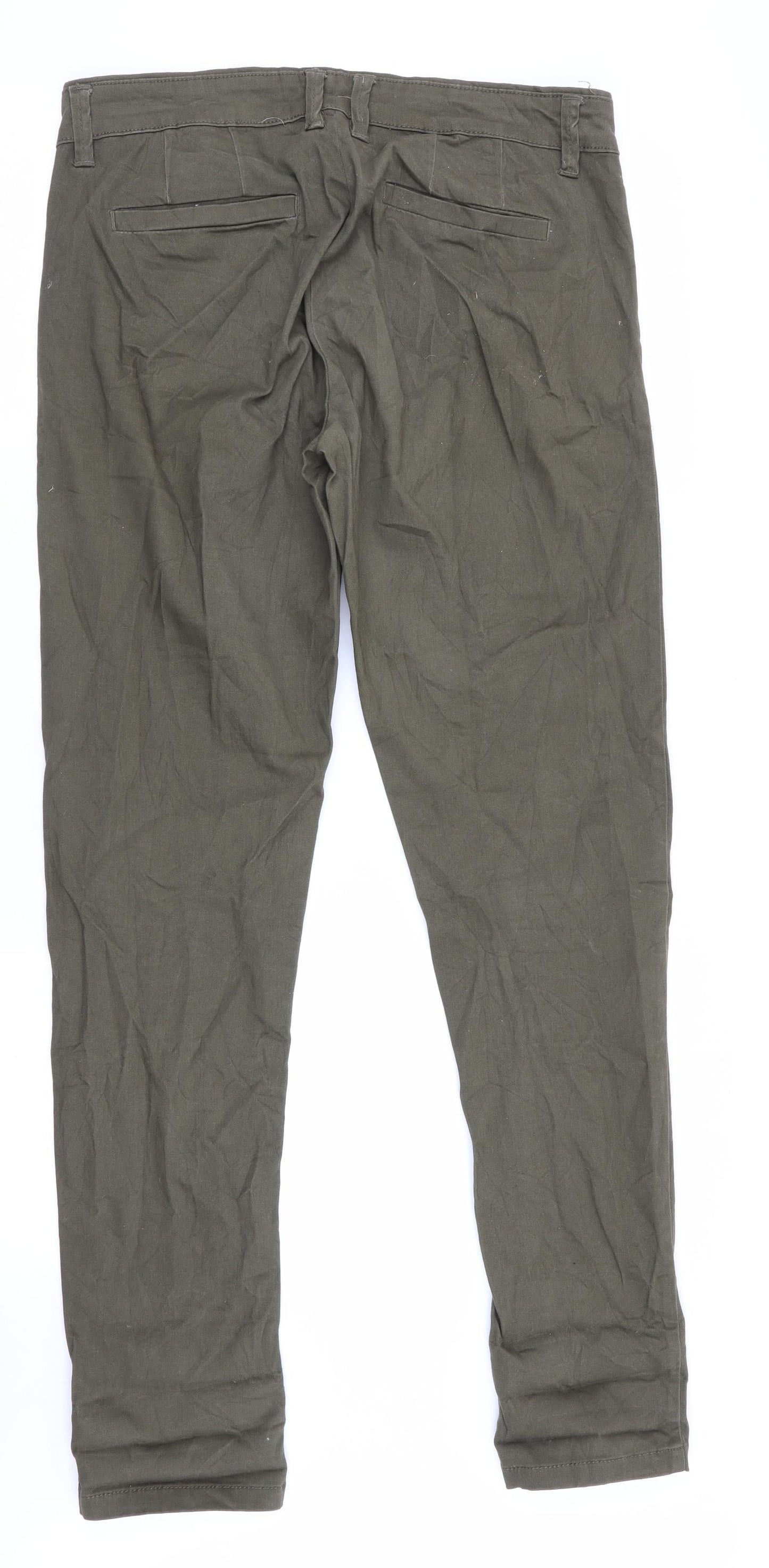 Womens UK Size M House Regular Fit Chino Green Trousers