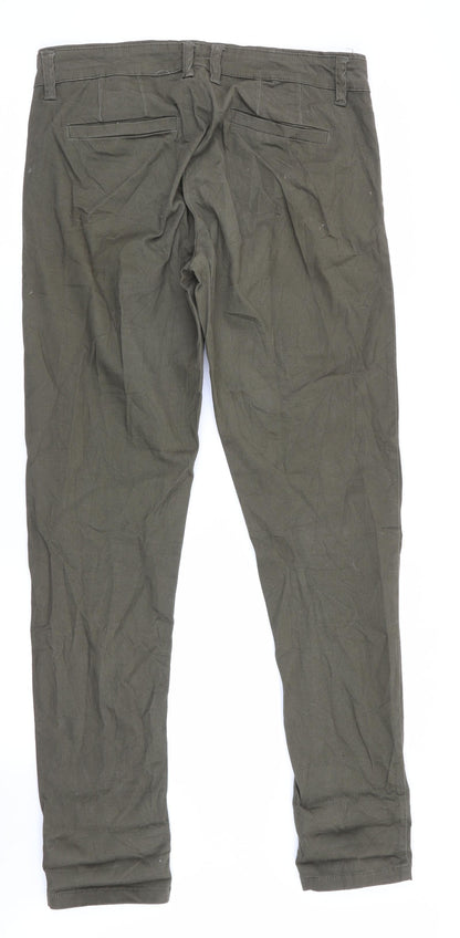 Womens UK Size M House Regular Fit Chino Green Trousers