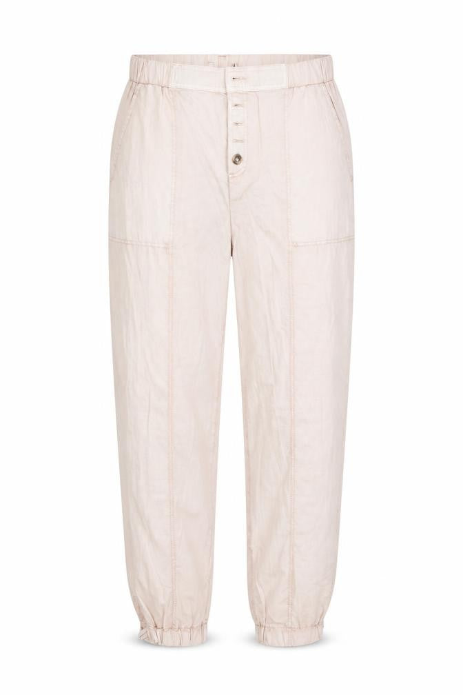 Front view of Preworn women’s pink jogger trousers, size UK 8, 25.5-inch leg - cropped peach in colour