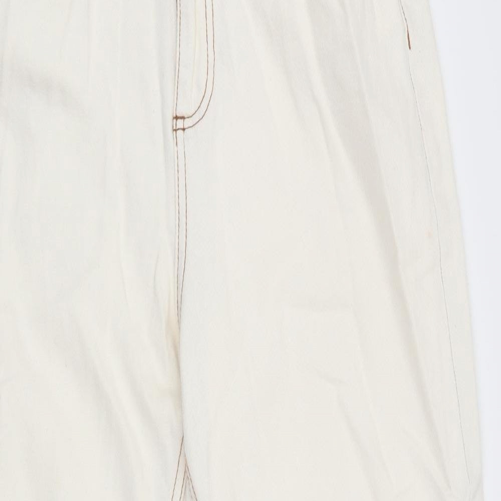 Denim Co Womens Ivory   Straight Jeans Size 12 L28.5 in